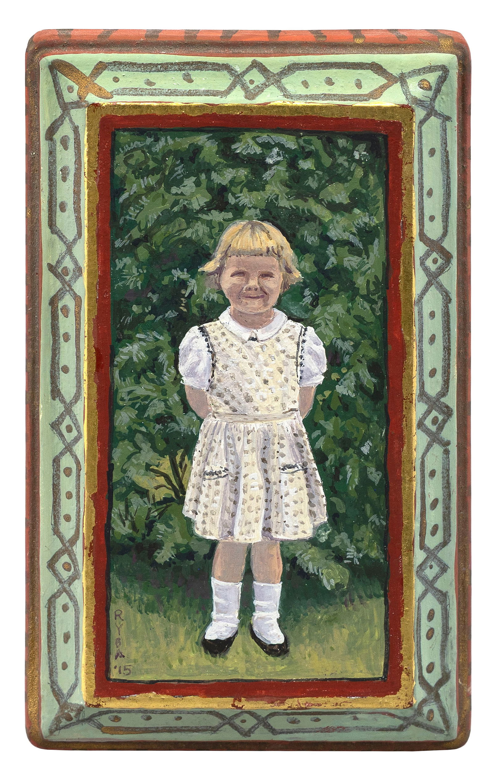 KRISTI RYBA (South Carolina/California, 1951-), "Jumper, 1st Day of Kindergarten"., Egg tempera and (1 of 2)