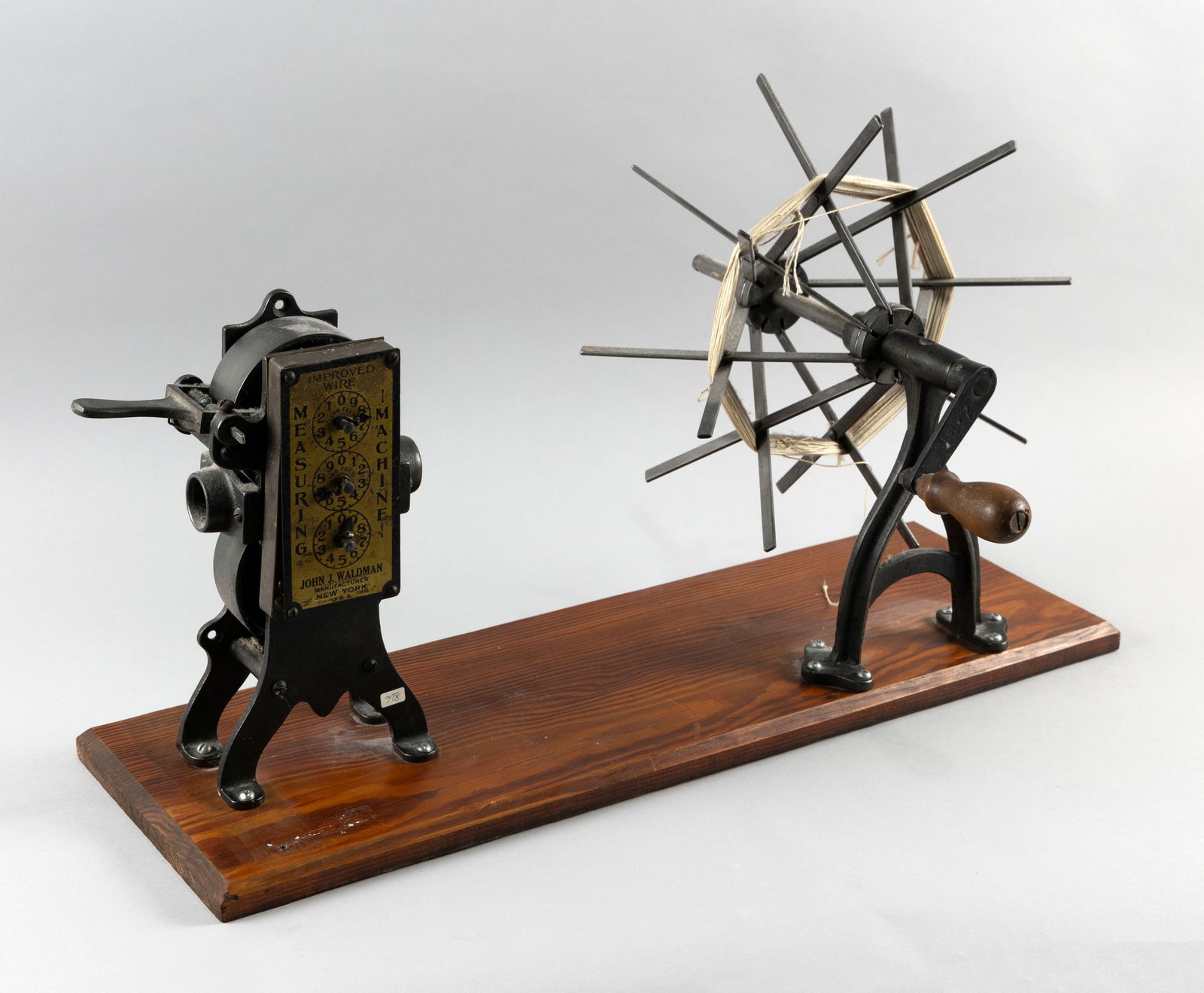 JOHN J. WALDMAN IMPROVED WIRE WINDER Early 20th Century Total height approx. 16?. Width 26?. Depth (1 of 4)