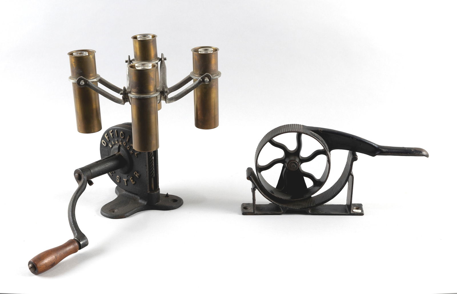 BABCOCK CREAM TEST CENTRIFUGE AND A CAST IRON CORK COMPRESSOR Late 19th/Early 20th Century (1 of 5)