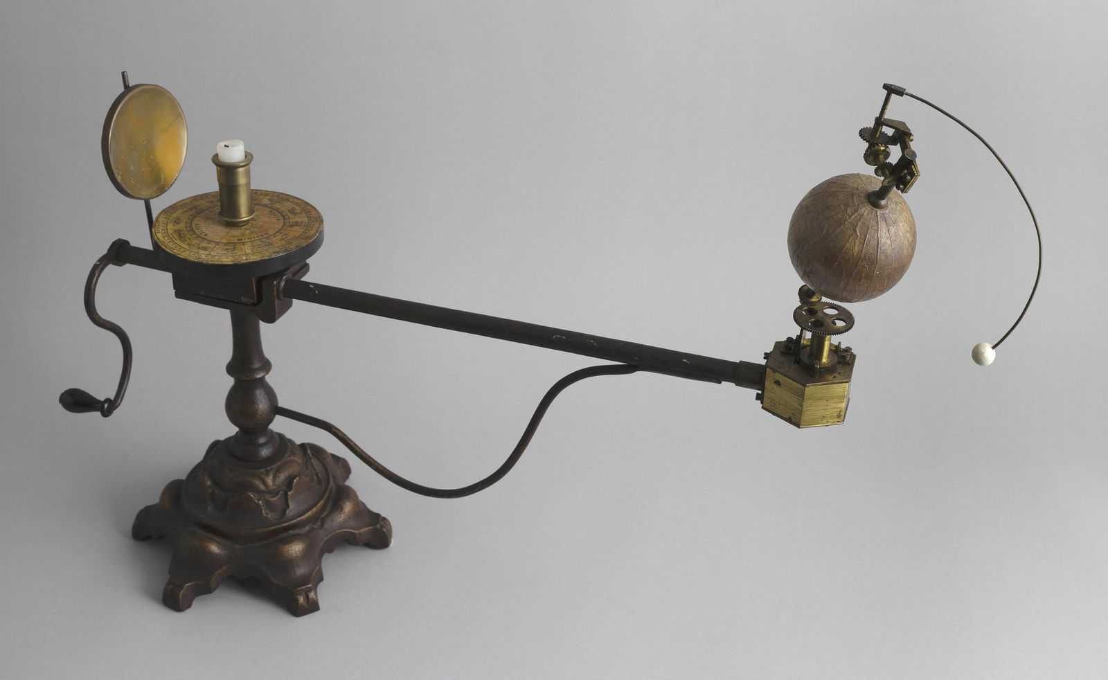 FR. J. BERG CLOCKWORK TELLURIUM Stockholm, 19th Century Height 18". Width approx. 22". Cast iron (1 of 7)