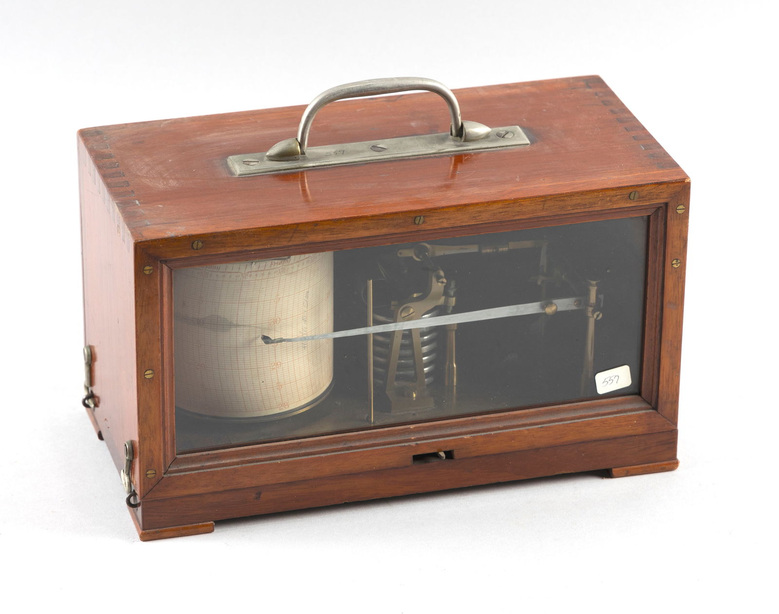 NAUDET ET CIE BAROGRAPH France, Late 19th/Early 20th Century Case height 6.75". Width 11.5". Depth (1 of 5)
