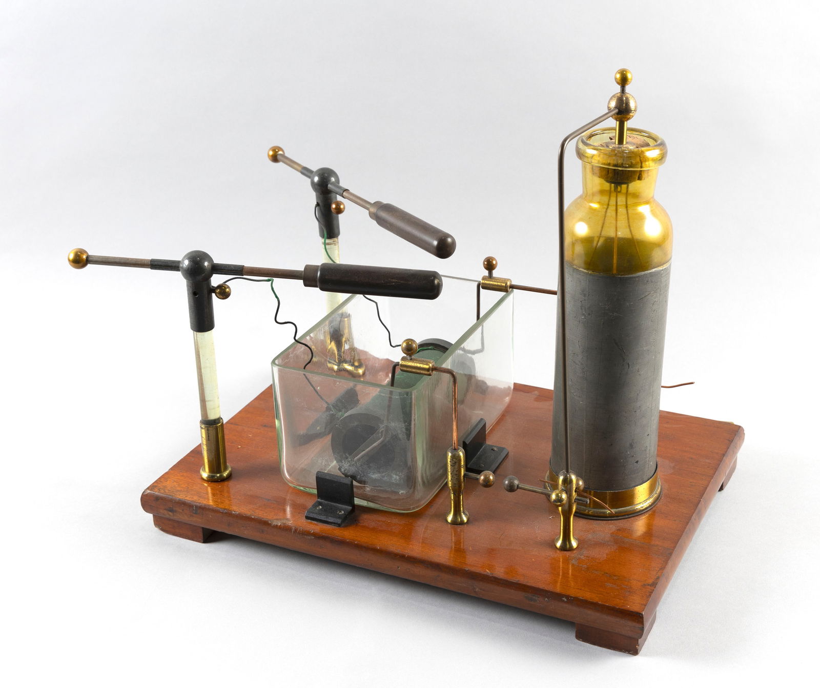 E.A. DUCRETET TESLA INDUCTION COIL Paris, Late 19th Century Height 15". Leyden jar height 11". (1 of 6)