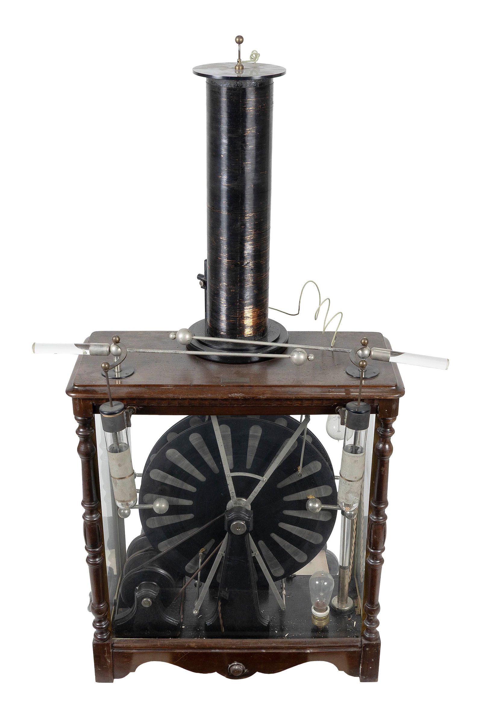 E. BALZARINI & CO. WIMSHURST ELECTROSTATIC MACHINE Milan, Late 19th Century Height 26.5". Total (1 of 2)
