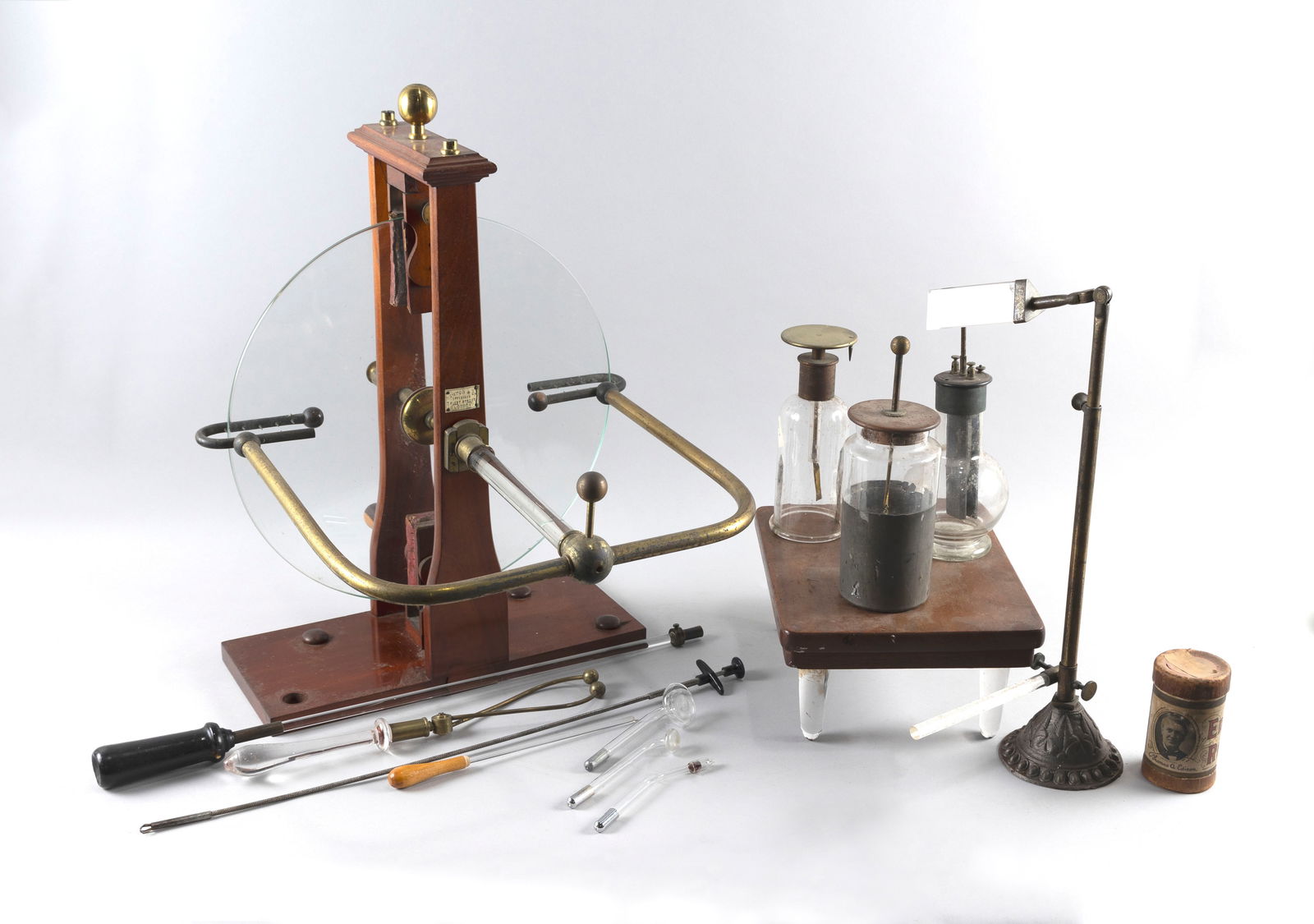 NEWTON & CO. ELECTROSTATIC MACHINE London, Mid-19th Century Height 24". Length 20". Width 18". (1 of 4)