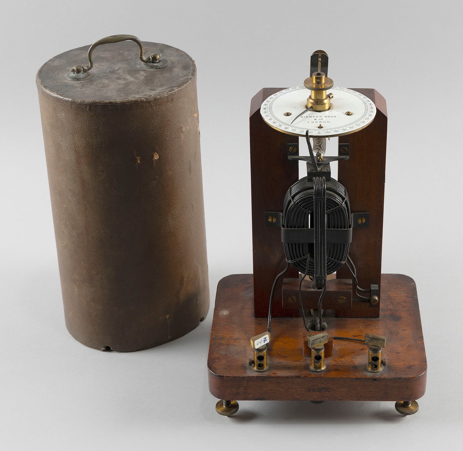 SIEMENS BROS. & CO. ELECTRODYNAMOMETER London, Late 19th Century Covered height 14". Dial diameter (1 of 1)