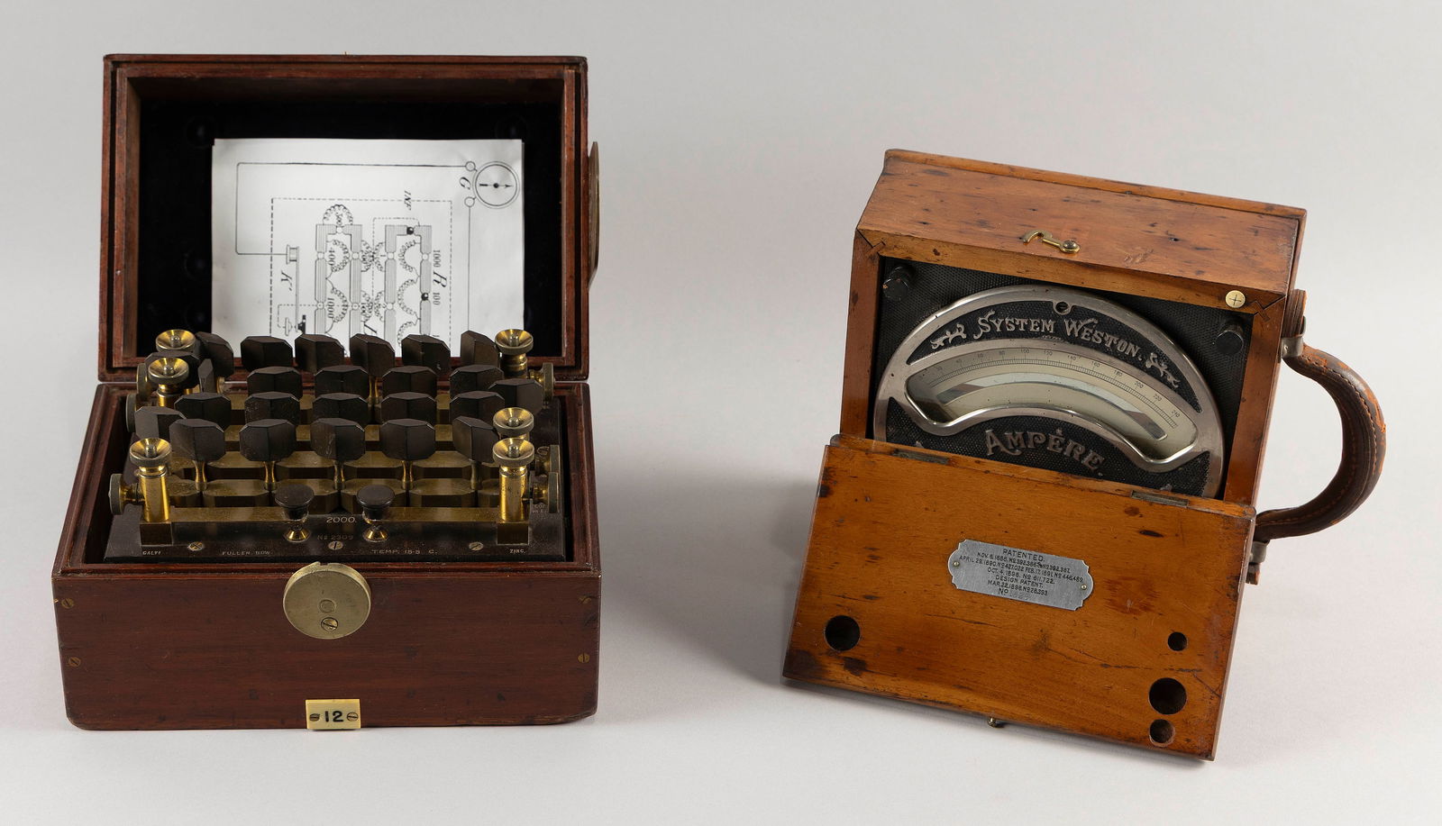 AN ELECTRIC CURRENT METER AND A RESISTANCE BOX Late 19th/Early 20th Century (1 of 4)