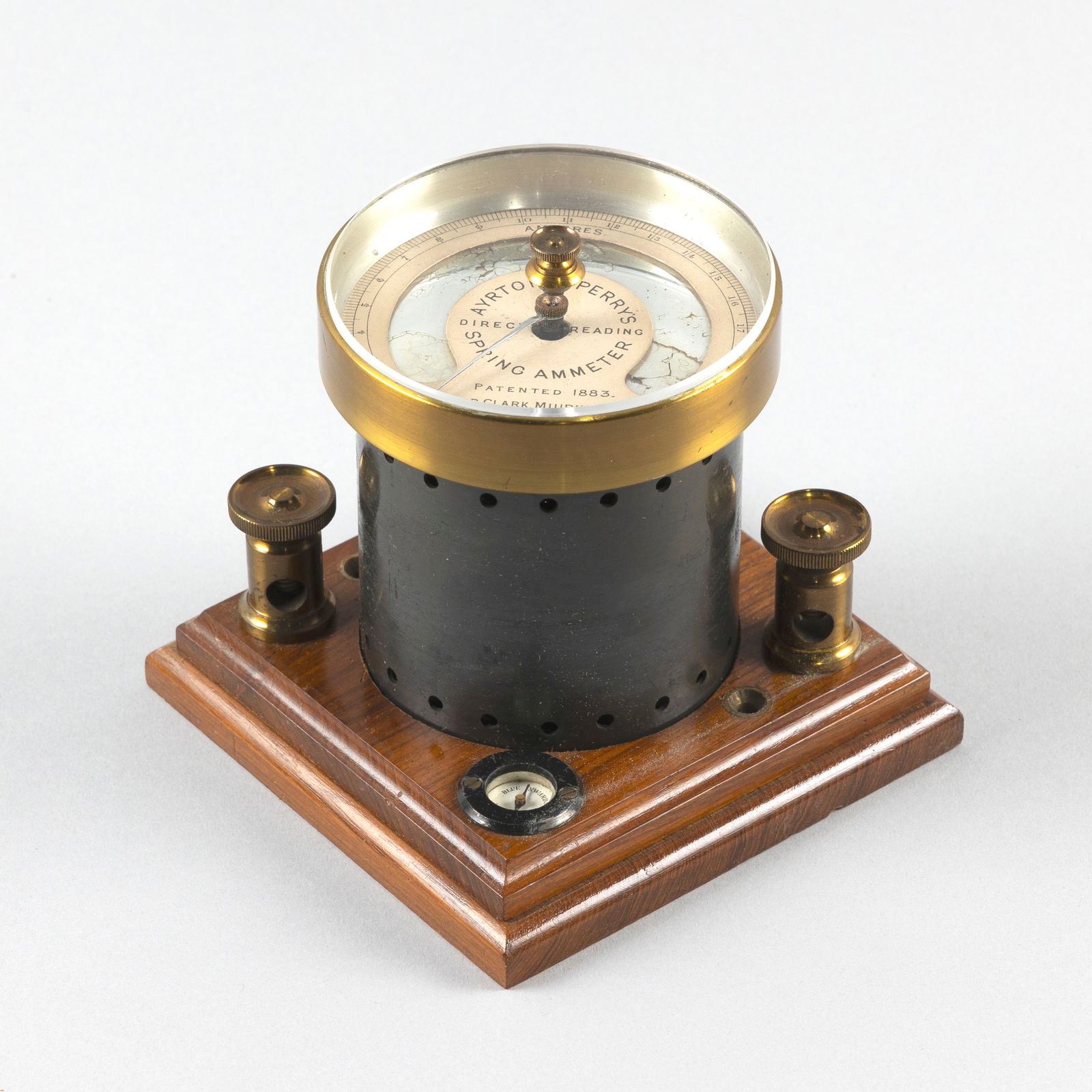 CASED AYRTON & PERRY DIRECT READING SPRING AMMETER London, Late 19th Century Case height 6.25". (1 of 3)