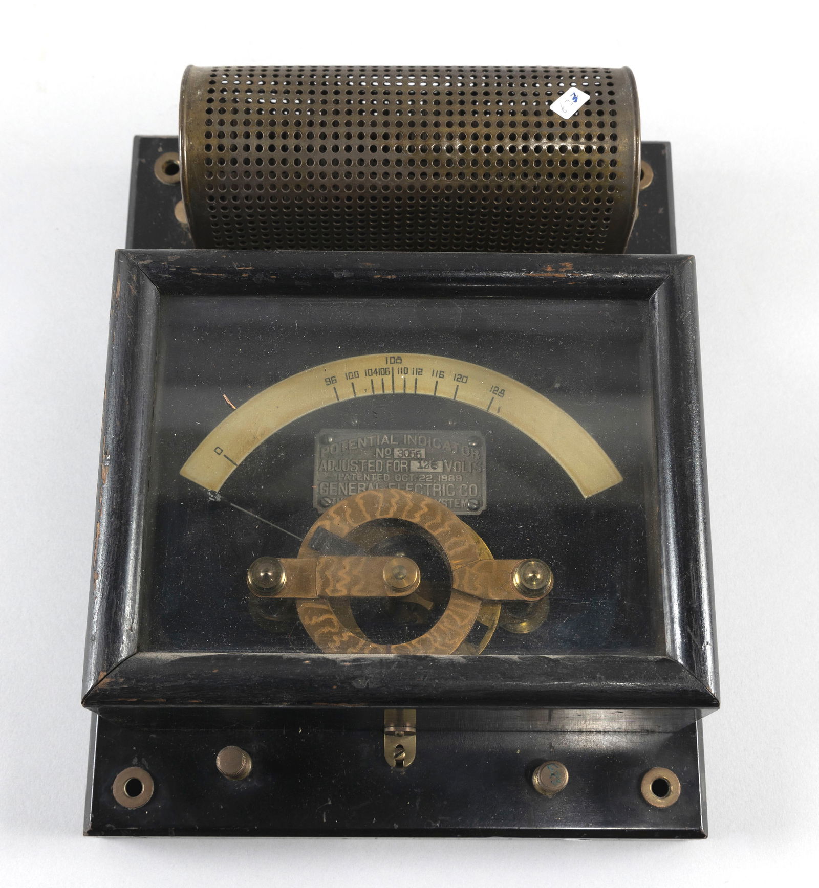 THOMSON-HOUSTON GENERAL ELECTRIC CO. VOLTMETER New York, Late 19th Century Height 12.5". Width 10". (1 of 4)