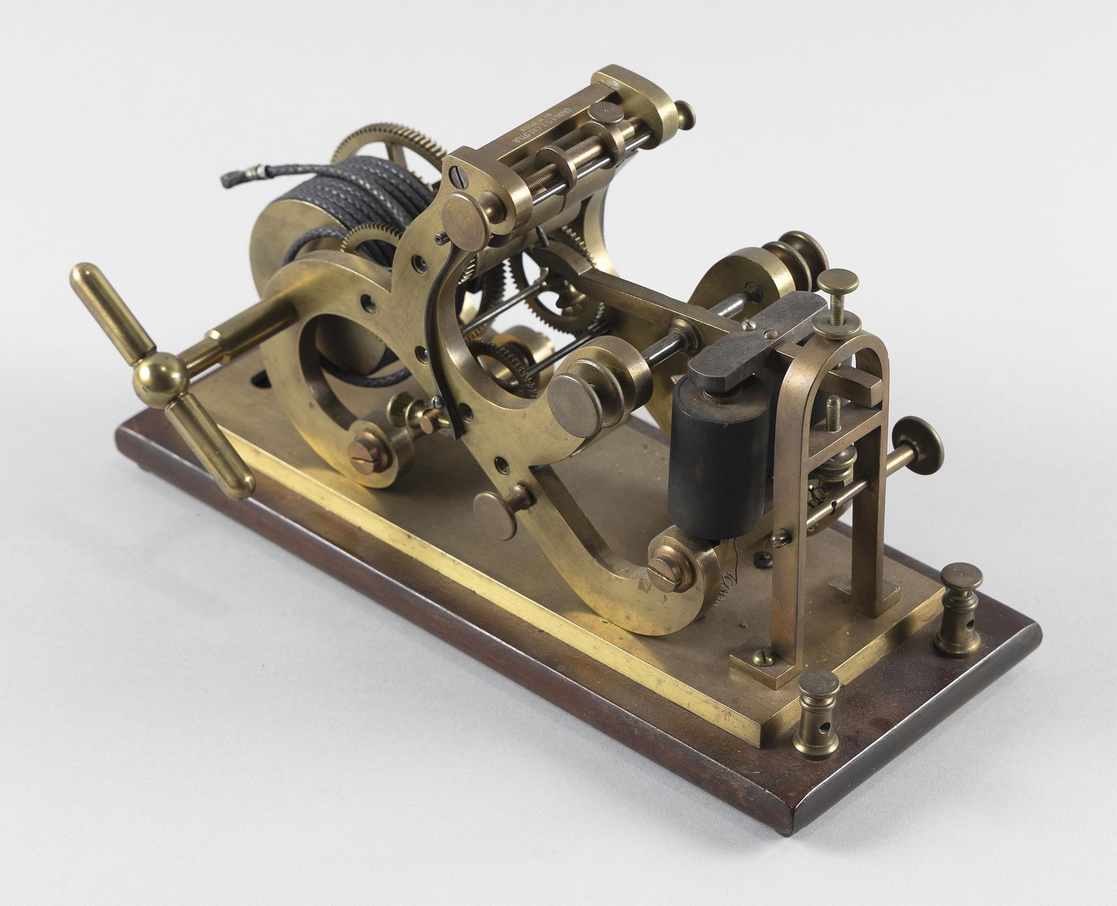 RARE CHARLES T. CHESTER MORSE TELEGRAPH EMBOSSING REGISTER New York, Circa 1856-1858 Height 7.25". (1 of 7)