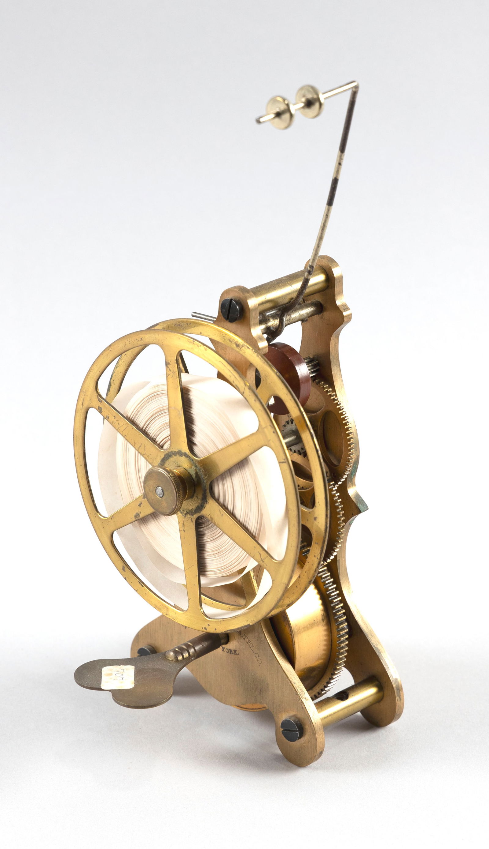 GAMEWELL TELEGRAPH PAPER REEL New York, Late 19th Century Height 7.5" (not including arms). Reel (1 of 5)