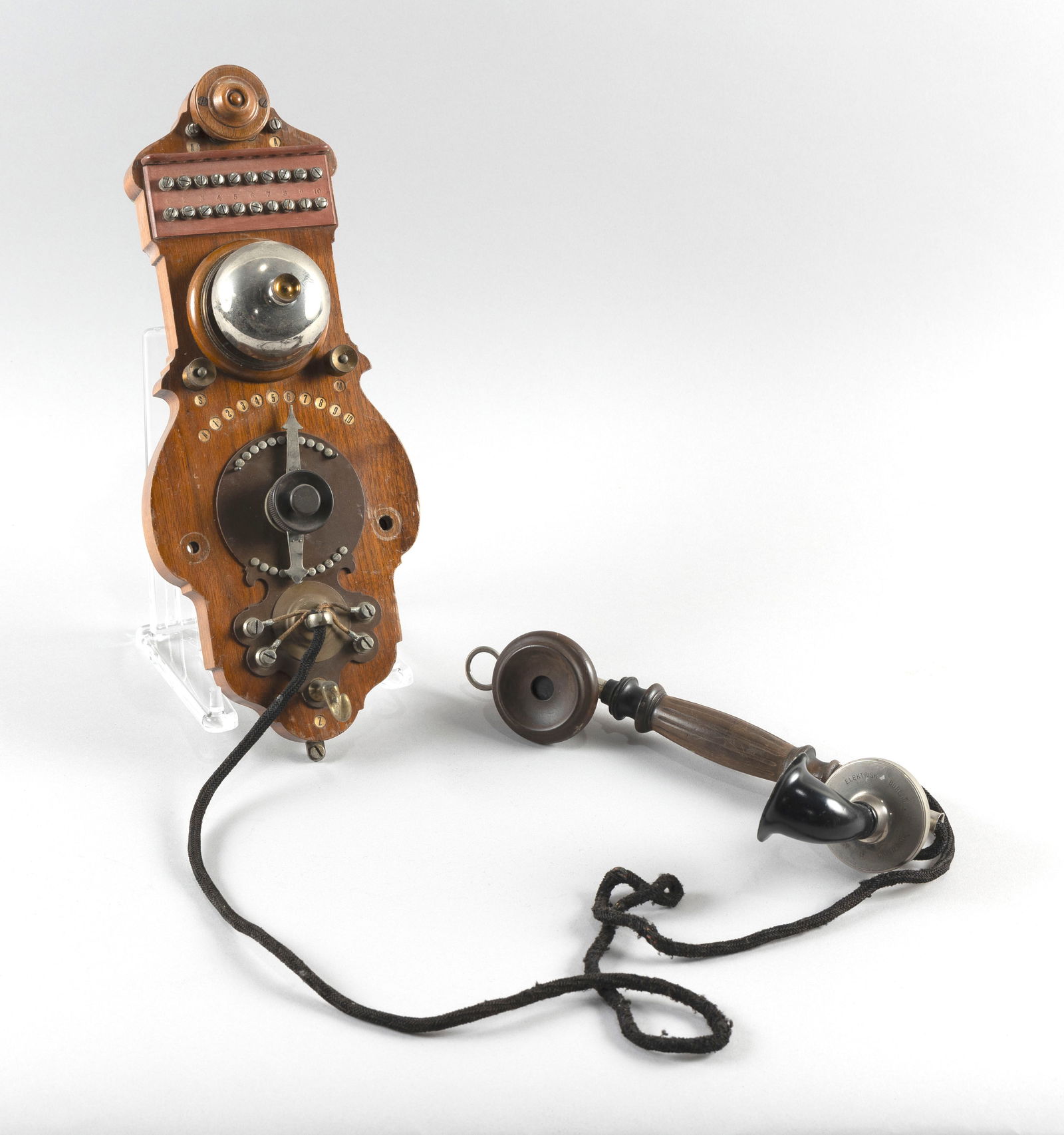 L.M. ERICSSON & CO. WALL TELEPHONE INTERCOM Stockholm, Early 20th Century Height 15" (not including (1 of 4)