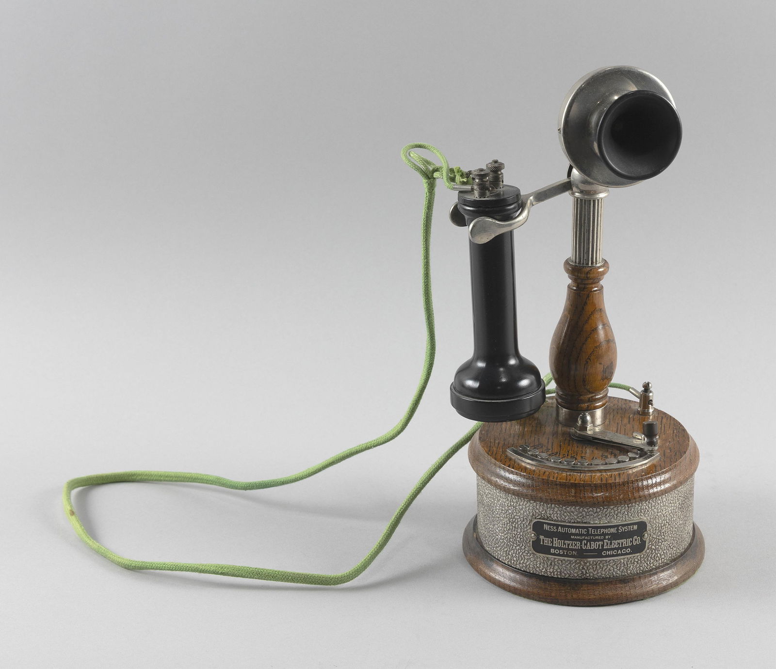 NESS AUTOMATIC POTBELLY CANDLESTICK TELEPHONE INTERCOM Boston and Chicago, Late 19th Century Height (1 of 1)