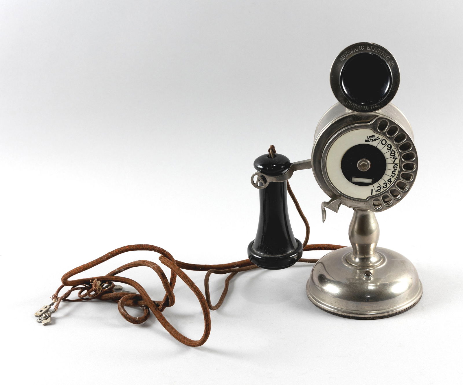 RARE AUTOMATIC ELECTRIC CO. STROWGER 11-DIGIT POTBELLY CANDLESTICK TELEPHONE Chicago, Late 19th (1 of 4)