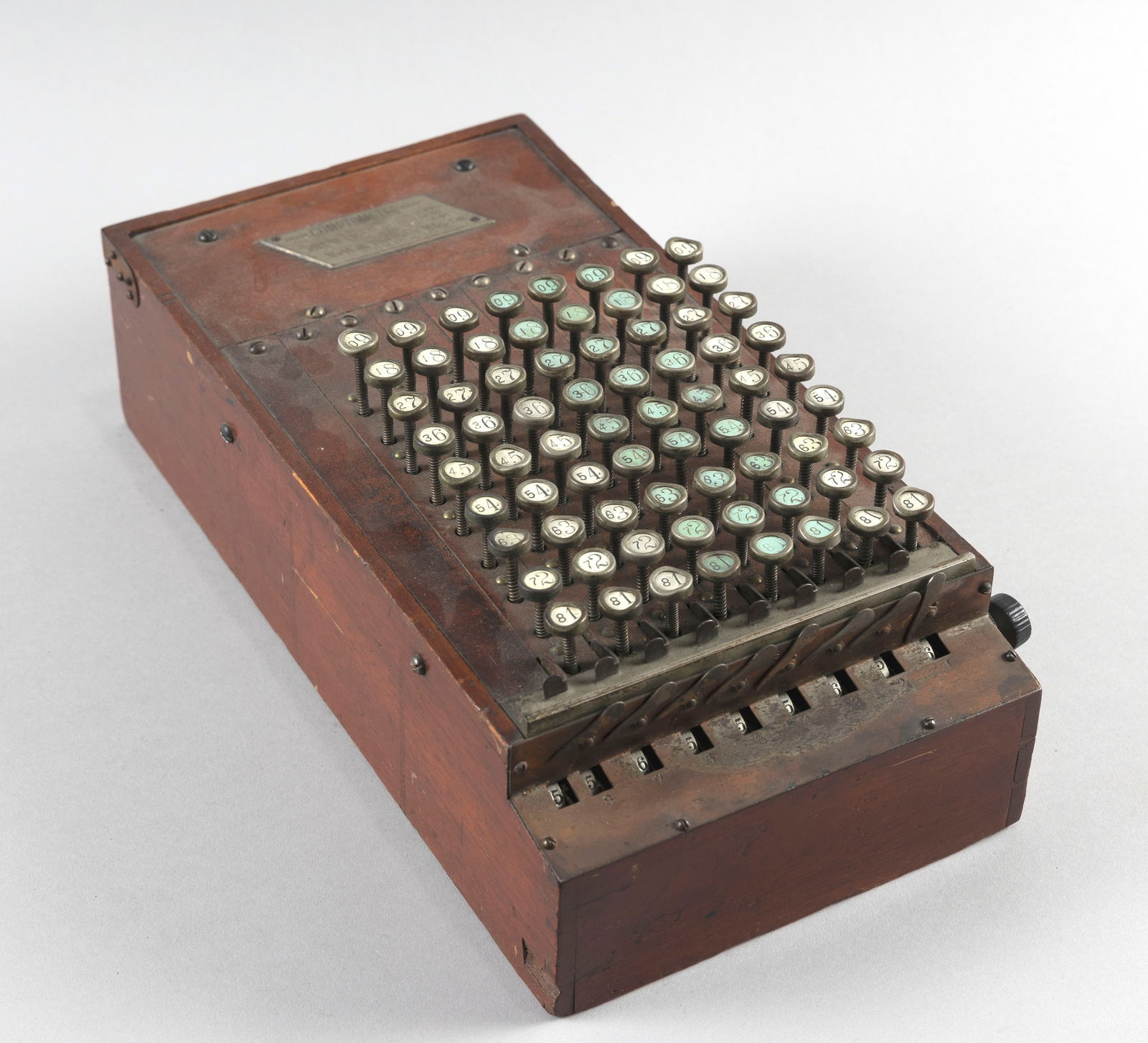 FELT & TARRANT MFG. CO. COMPTOMETER (CALCULATOR) Chicago, Late 19th Century Height 5". Width 7.25". (1 of 6)