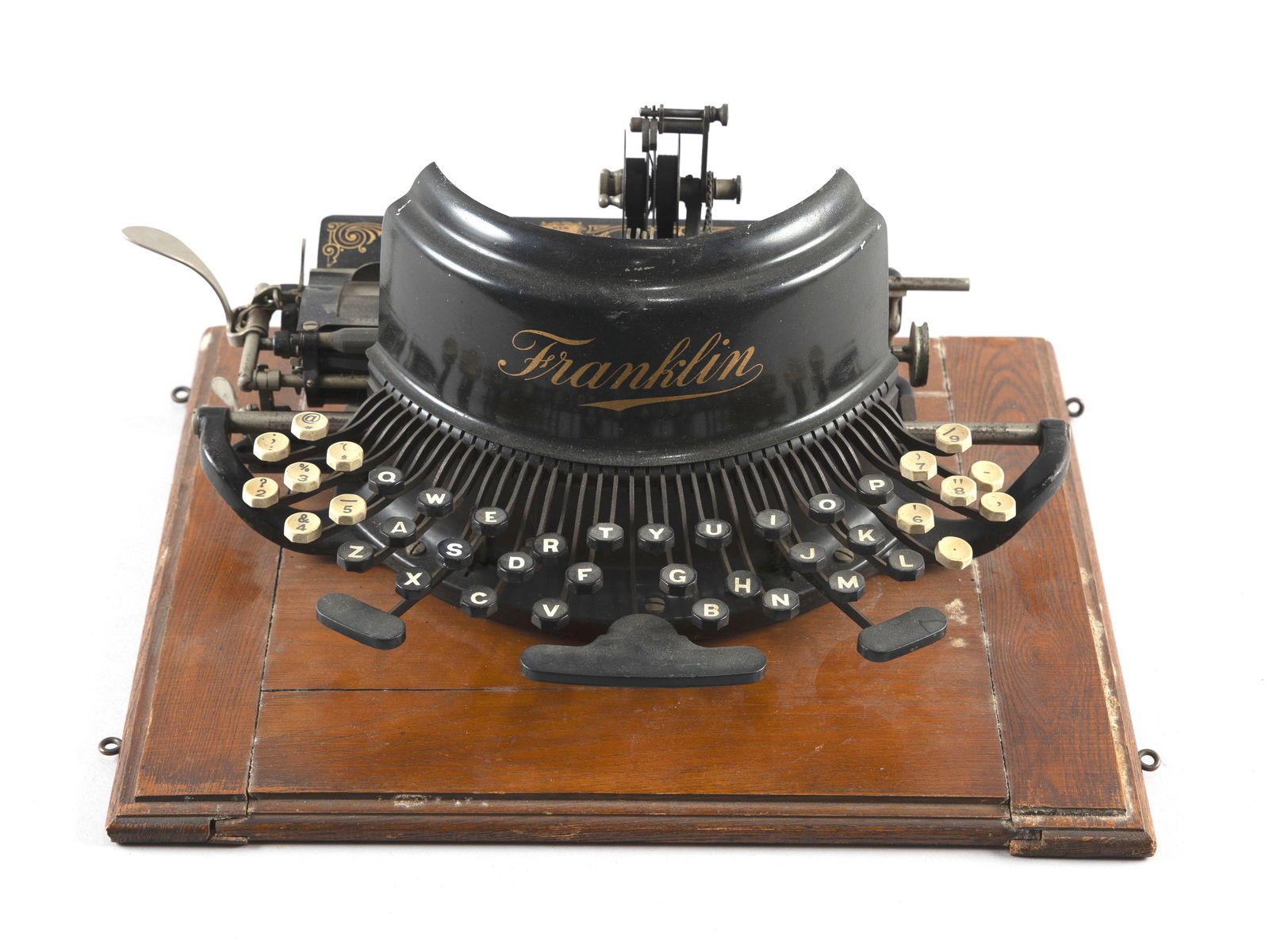 FRANKLIN MODEL #7 CURVED KEYBOARD TYPEWRITER New York, Late 19th Century Height 7". Width 16.5". (1 of 4)