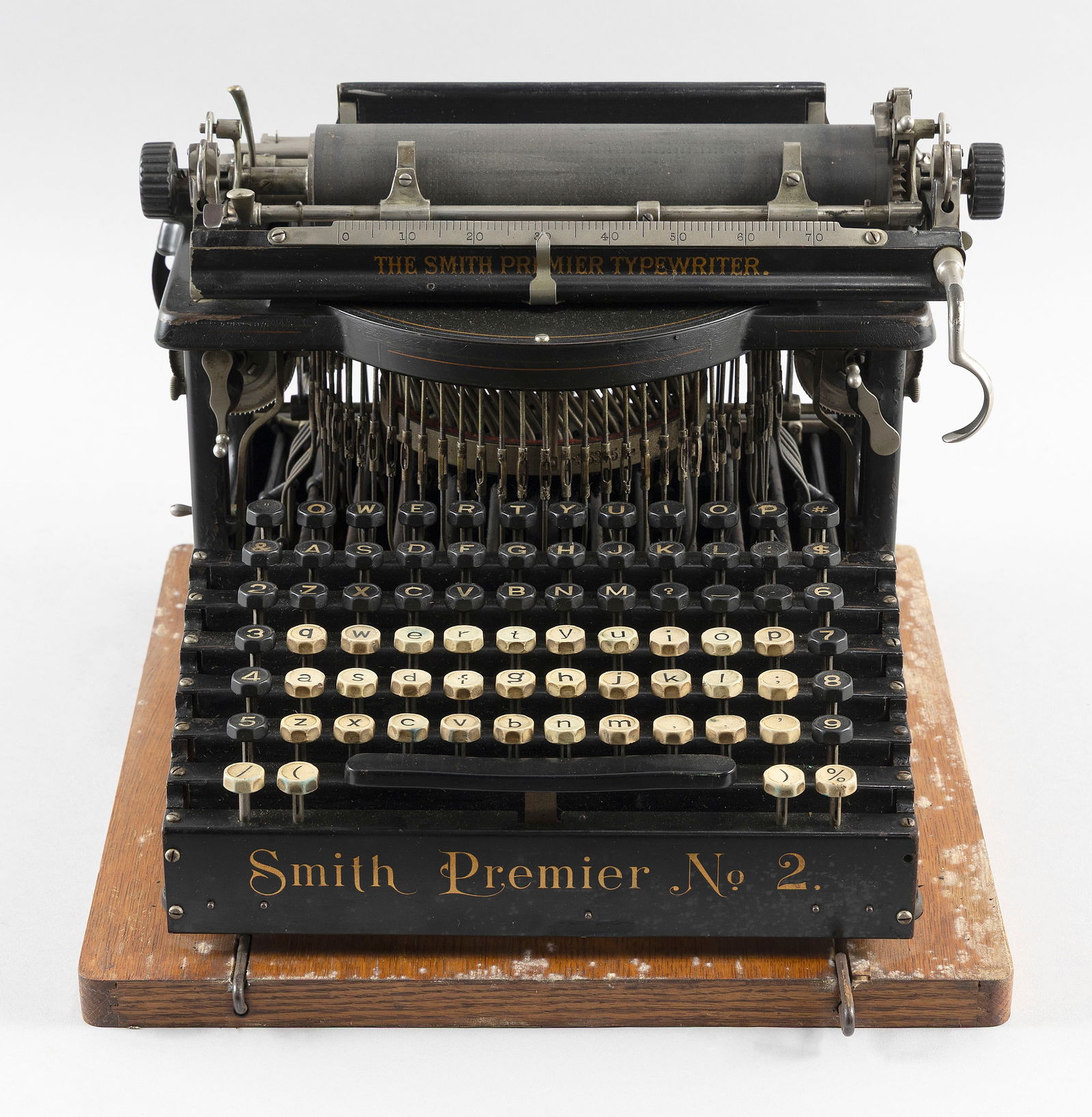 SMITH PREMIER NO. 2 TYPEWRITER New York, Early 20th Century Case height 15". Width 14". Depth 15". (1 of 1)
