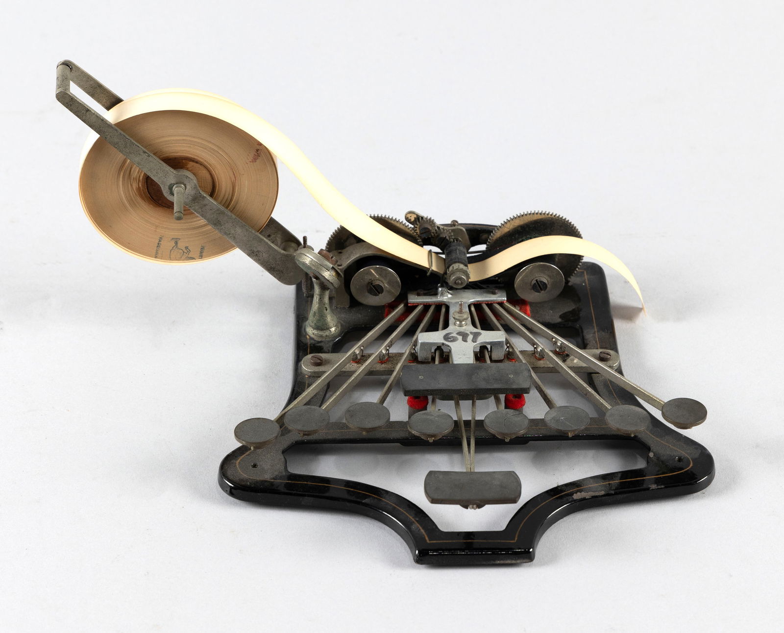 CASED CAST IRON STENOGRAPH Late 19th/Early 20th Century Stenograph height 3". Width 8". Depth 7.5". (1 of 3)