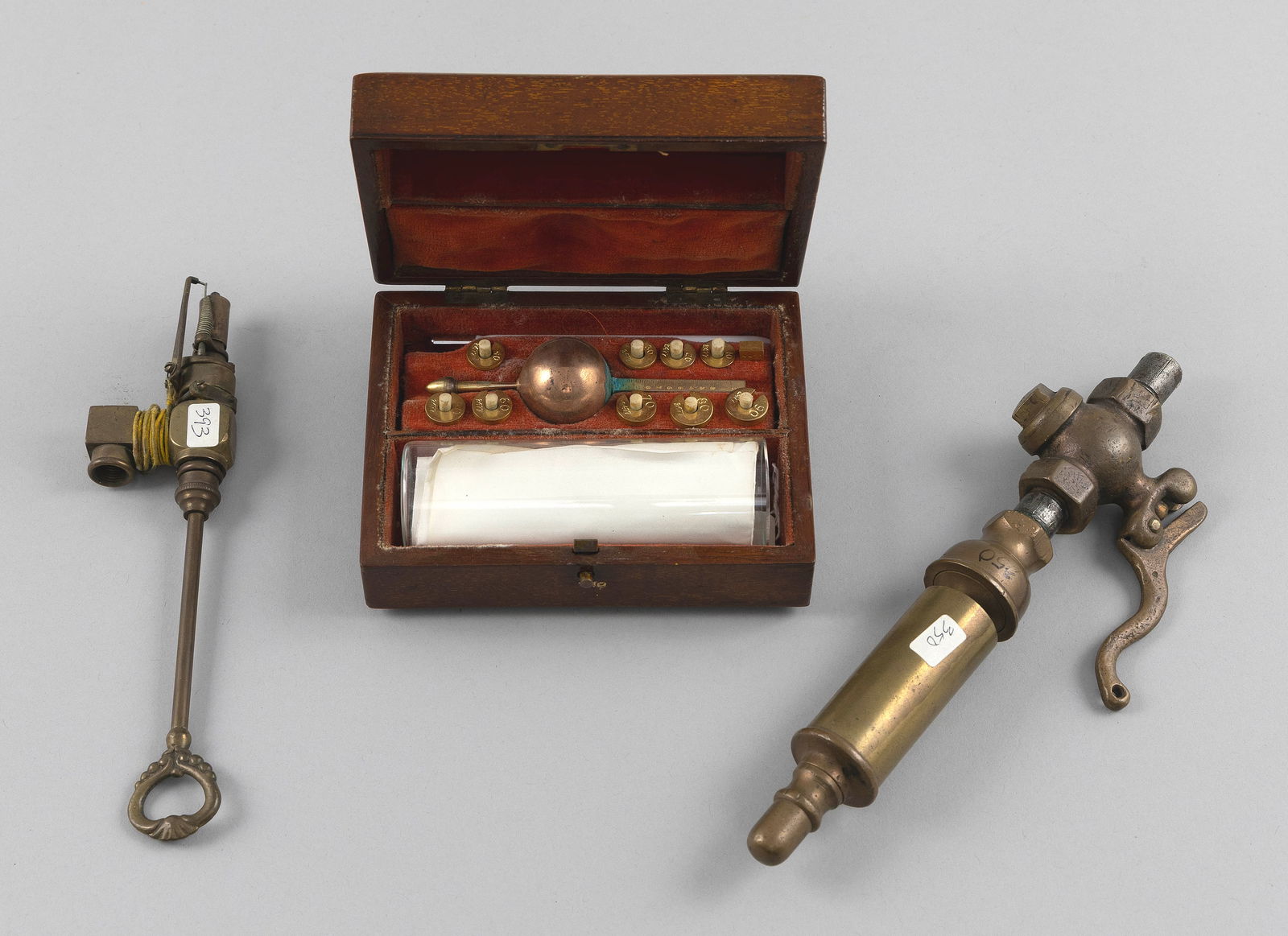 TWO-PART GAS BURNER AND A CASED SIKE'S HYDROMETER (1 of 3)