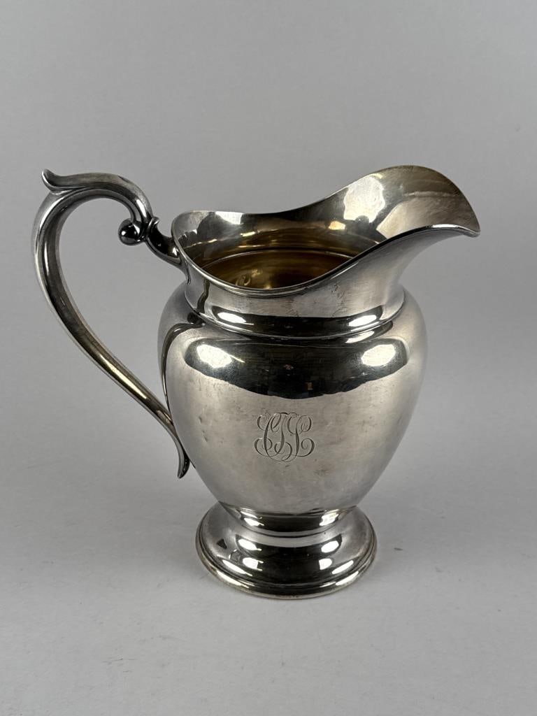 GORHAM STERLING SILVER WATER PITCHER Providence, Rhode Island, Early 20th Century Approx. 18.8 troy (1 of 5)