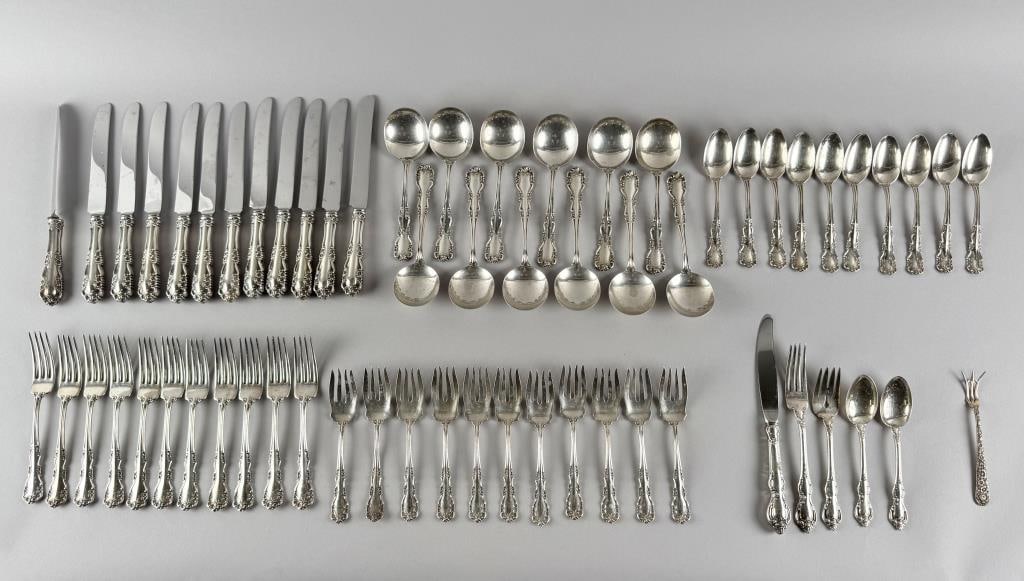 INTERNATIONAL STERLING SILVER FLATWARE SERVICE Connecticut, Early to Mid-20th Century Approx. 58.5 (1 of 12)