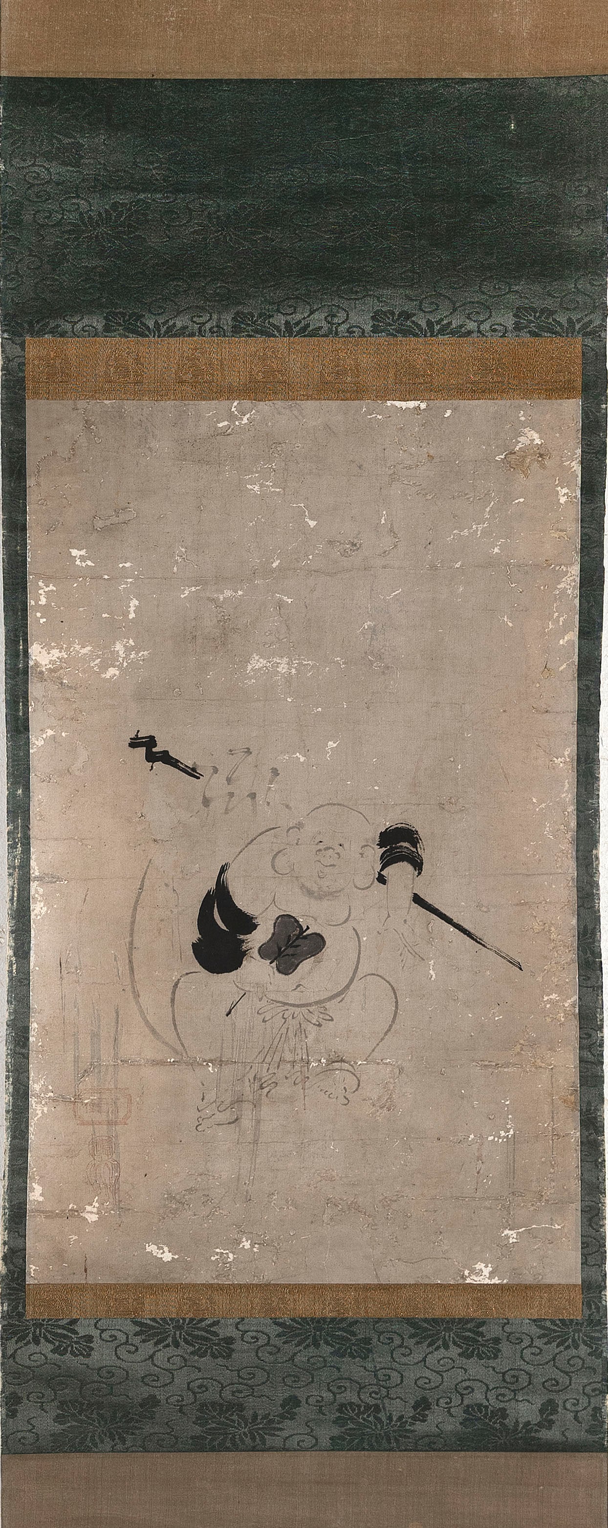 JAPANESE SCROLL PAINTING ON PAPER AFTER SHOKADO SHOJO Edo Period 16.5" x 10.5". (1 of 1)