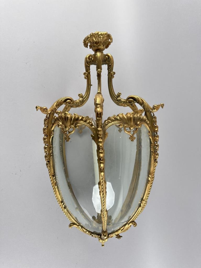 ROCOCO-STYLE HANGING LIGHT FIXTURE 20th Century Height 23". Diameter 13". (1 of 4)