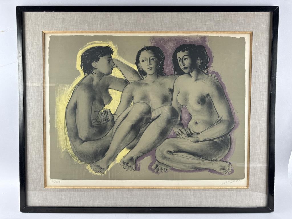 HANS ERNI (Switzerland, 1909-2015), Three nude women., Limited edition lithograph on paper, 21" x (1 of 3)