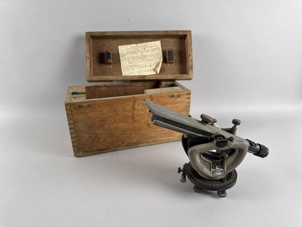 CASED BERGER TRANSIT 20th Century Case height 7.5". Length 13". Width 6.25".: CASED BERGER TRANSIT20th CenturyCase height 7.5". Length 13". Width 6.25".