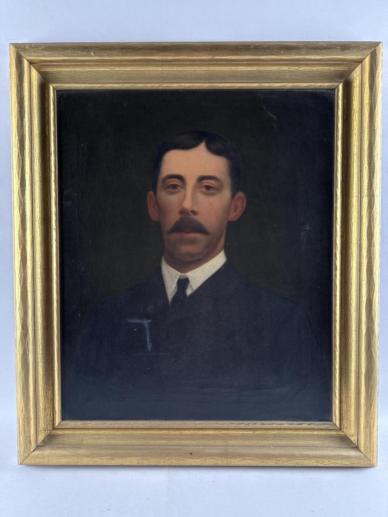 AMERICAN SCHOOL (19th Century,), Portrait of a young gentleman in a suit and tie., Oil on canvas, (1 of 2)