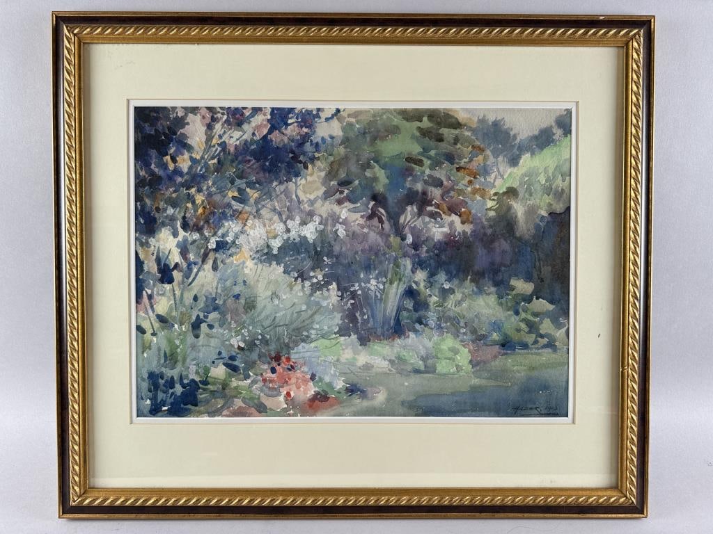 G. HOWARD HILDER (Maine/Florida, 1866-1935), "A Corner in Marie Mount", a garden in Newport, Rhode (1 of 3)