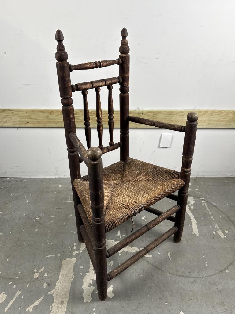 REPRODUCTION JOHN CARVER GREAT ARMCHAIR 20th Century Back height 45". Seat height 18". (1 of 5)