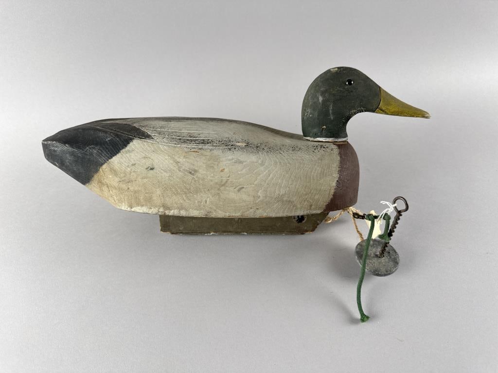 MIDWESTERN MALLARD DRAKE DECOY Mid-20th Century Length 18". (1 of 3)