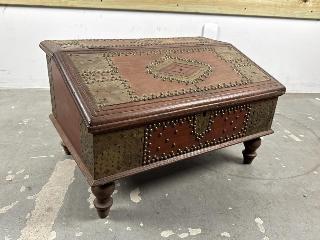 ARAB WRITING DESK Early 20th Century Height 15.5". Width 26". Depth 18". (1 of 6)