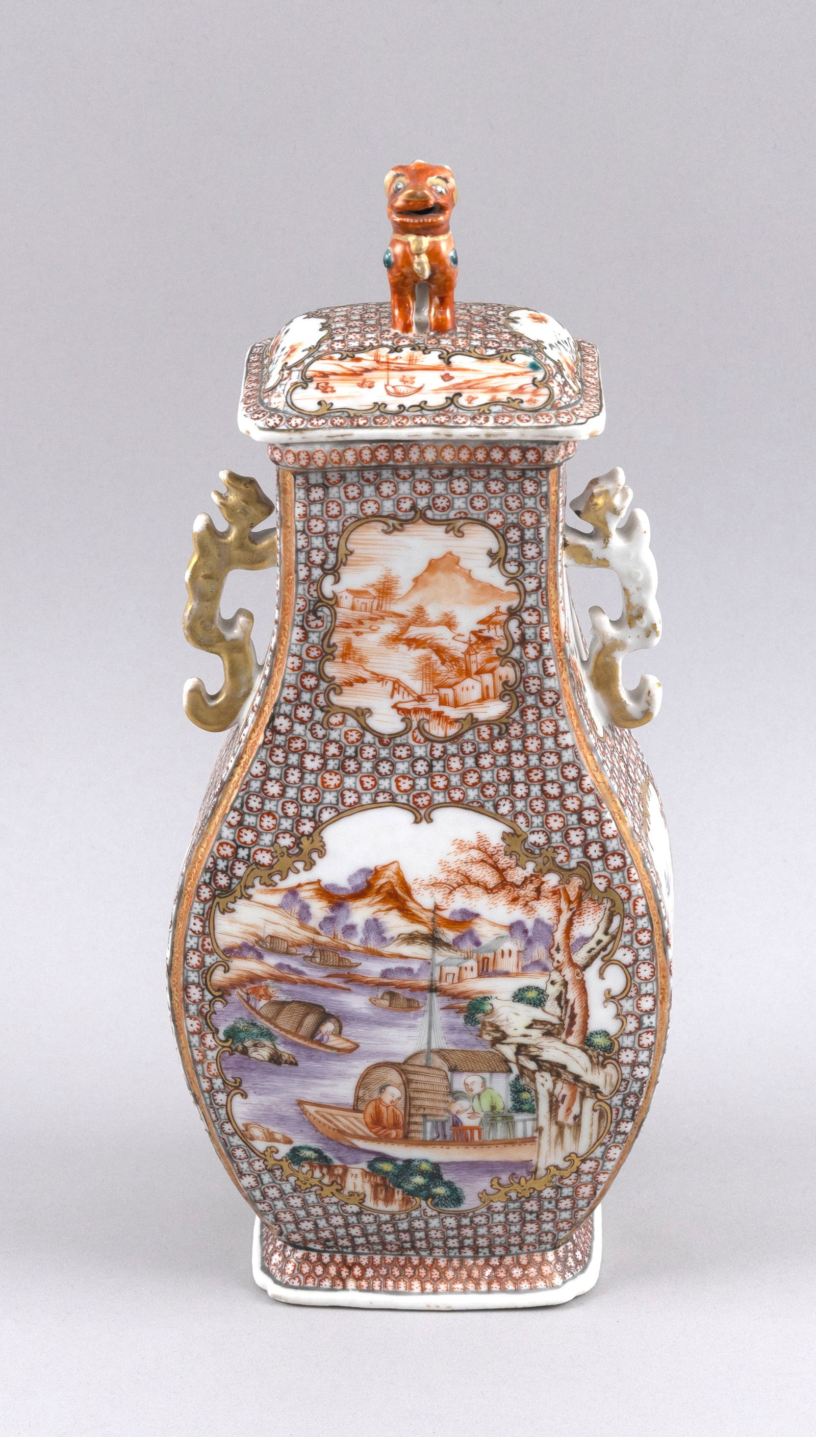 CHINESE EXPORT PORCELAIN LIDDED JAR Late 18th/Early 19th Century Height 12". (1 of 4)