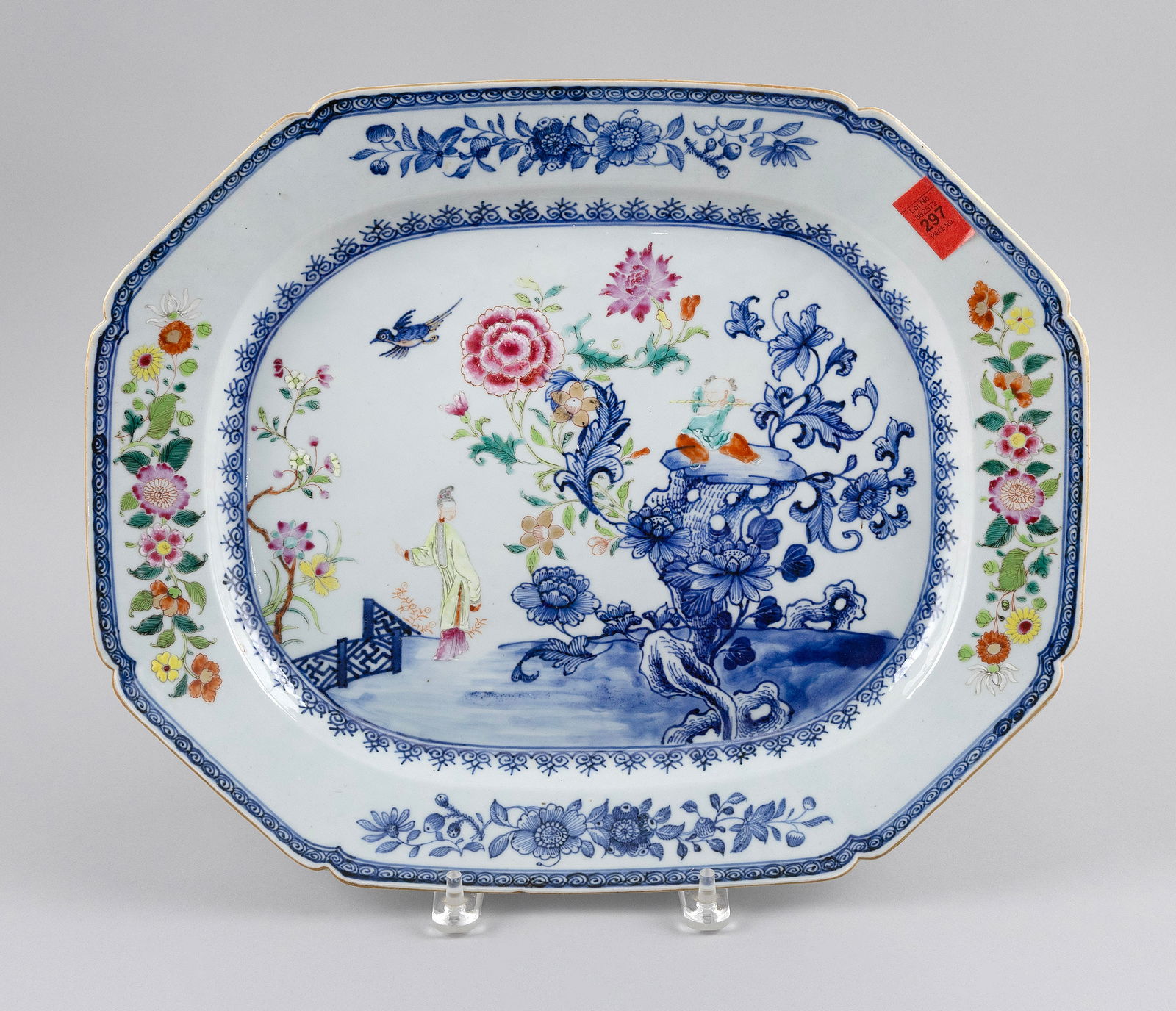 CHINESE EXPORT PORCELAIN PLATTER Late 18th Century 13.5" x 16.5". (1 of 1)
