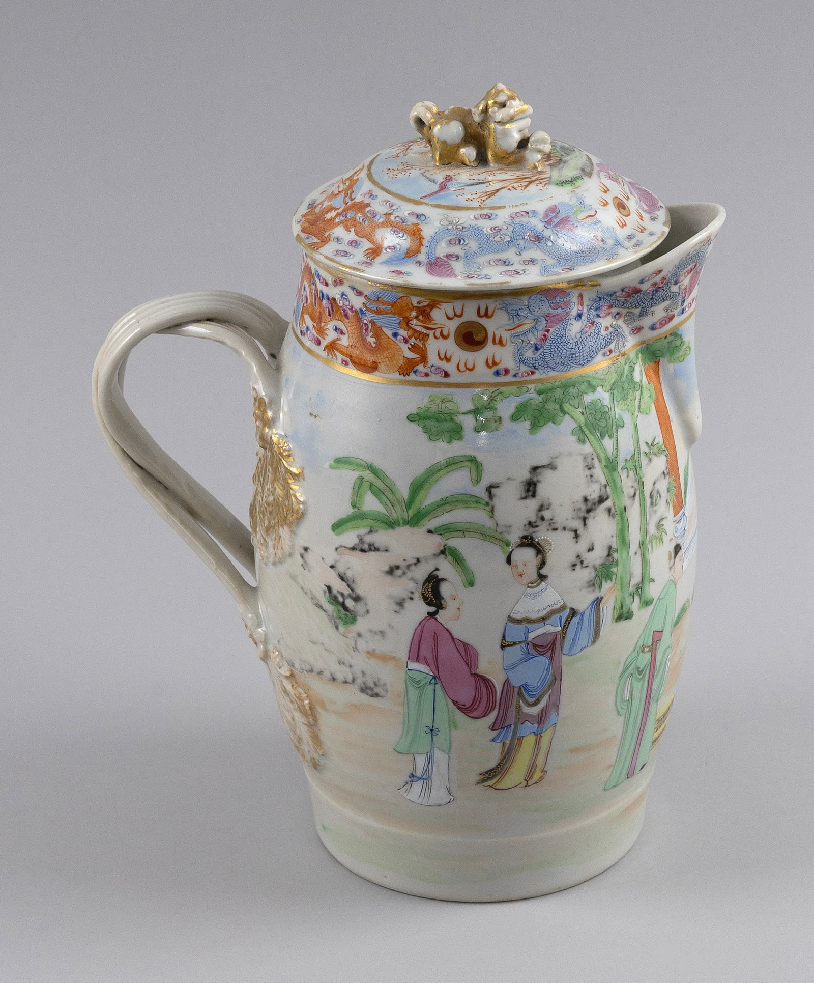CHINESE EXPORT PORCELAIN CIDER JUG First Half of the 19th Century Height 10.25". (1 of 1)