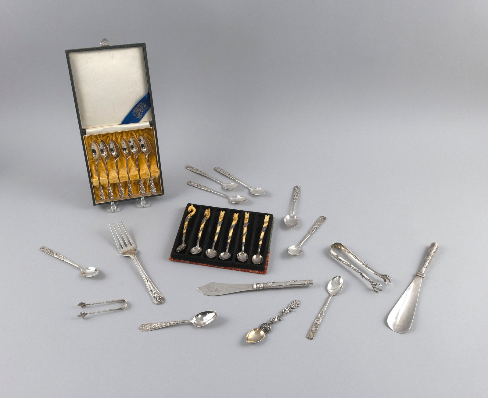 TWENTY-SIX PIECES OF CHINESE EXPORT AND JAPANESE SILVER Mostly 19th Century (1 of 1)