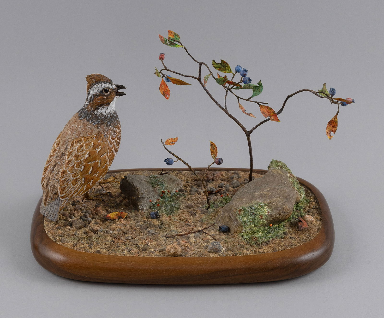ROSCOE A. CONDON LIFE-SIZE QUAIL Fitchburg, Massachusetts, 1935-2025 Height 7". Base 12" x 8". (1 of 3)