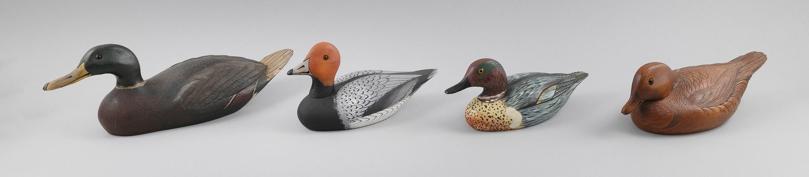ARMAND LAMONTAGNE (Rhode Island, 1939-2025), Four decoys., Lengths 10.5", 11", 12" and 15.5". (1 of 1)