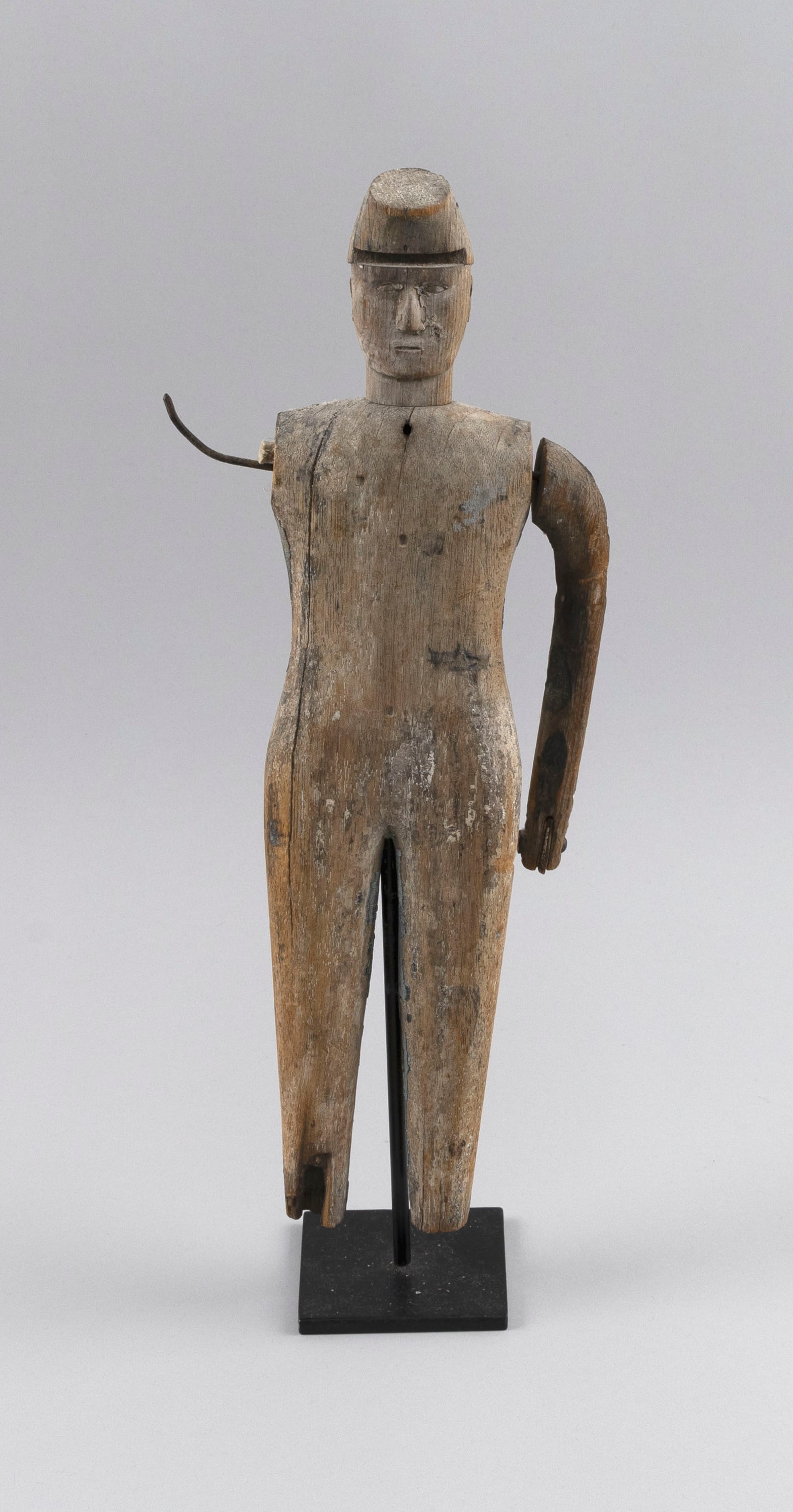 CARVED WOODEN CIVIL WAR SOLDIER WHIRLIGIG Last Quarter of the 19th Century Total height 16.25". (1 of 4)