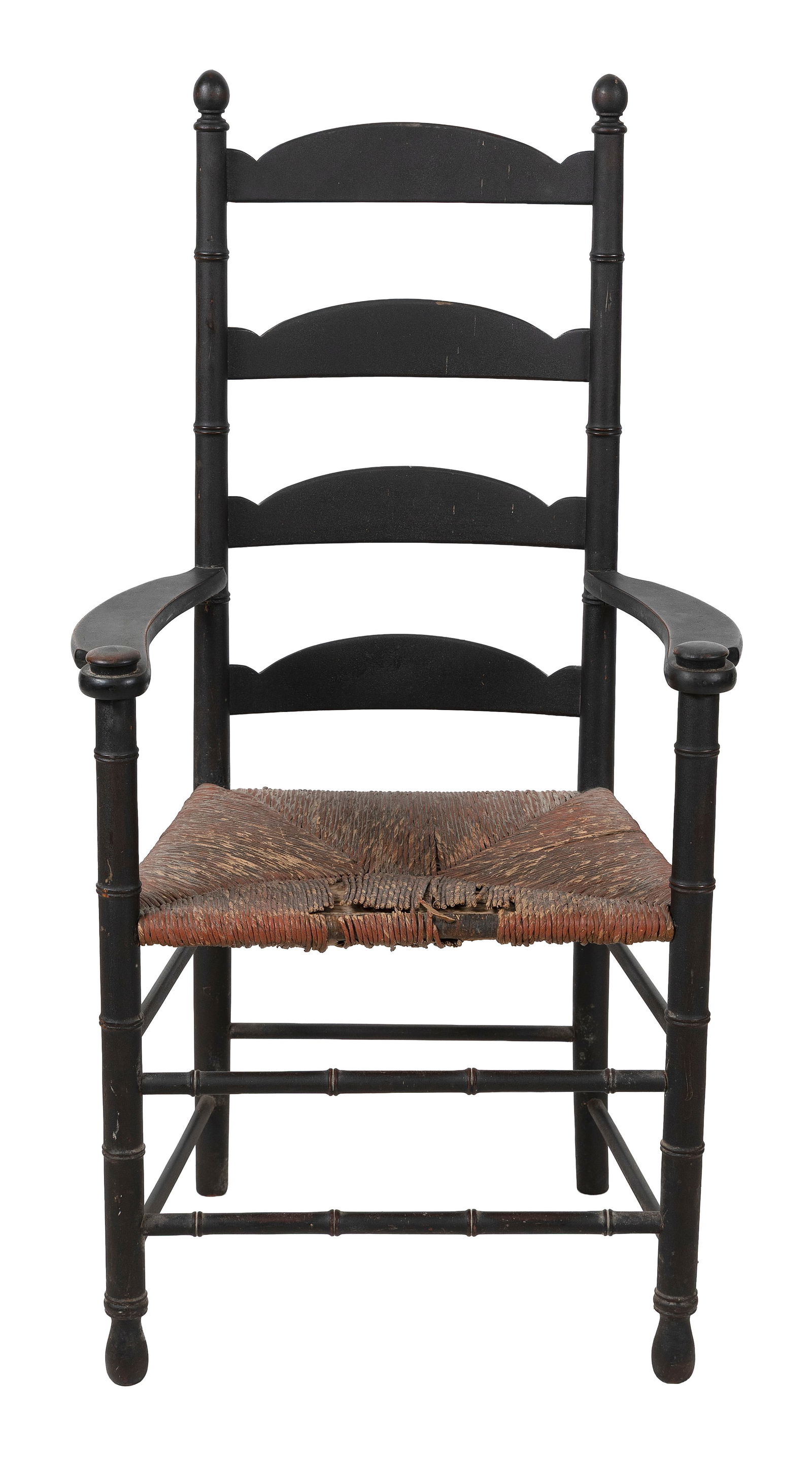 LADDERBACK ARMCHAIR America, Early 19th Century Back height 46". Seat height 18.5". (1 of 1)