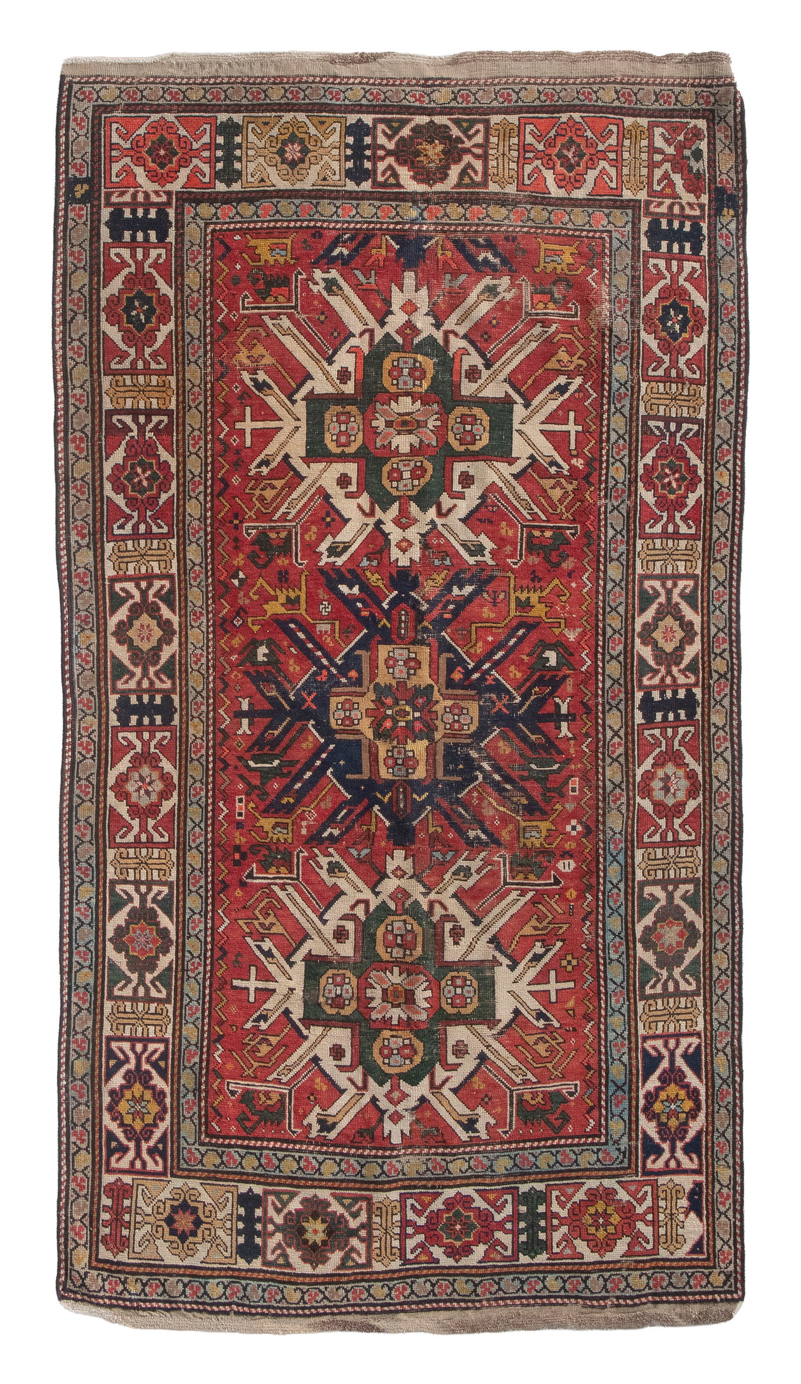 CAUCASIAN RUG IN EAGLE KAZAK DESIGN: 3'8" X 6'7" First Quarter of the 20th Century (1 of 1)
