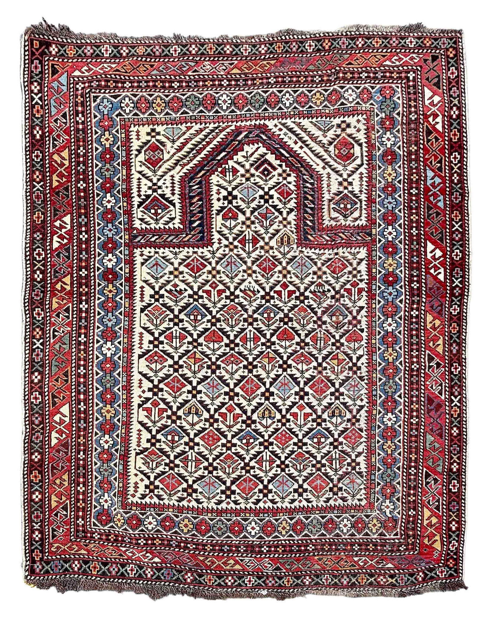 SHIRVAN PRAYER RUG: 4'10" X 6'1" Early 20th Century (1 of 1)