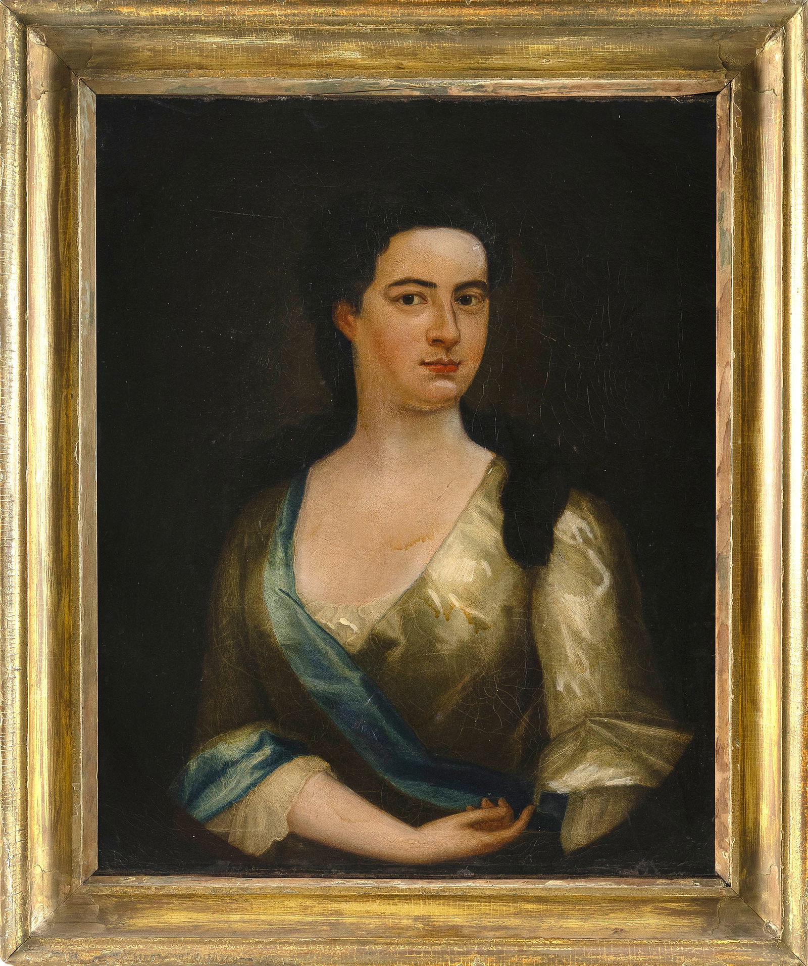 AMERICAN SCHOOL (Late 18th Century,), Portrait of woman., Oil on canvas, 30" x 25". Framed 36.25" x (1 of 1)