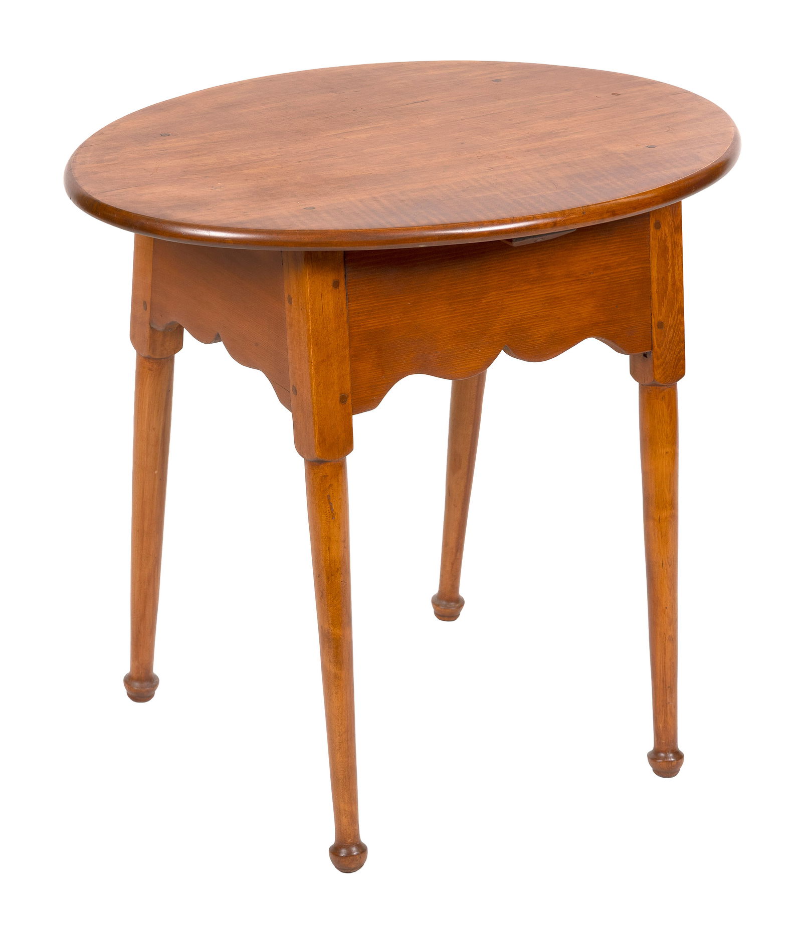 TIGER MAPLE TAVERN TABLE 19th Century Height 26". Top 28.5" x 21". (1 of 1)