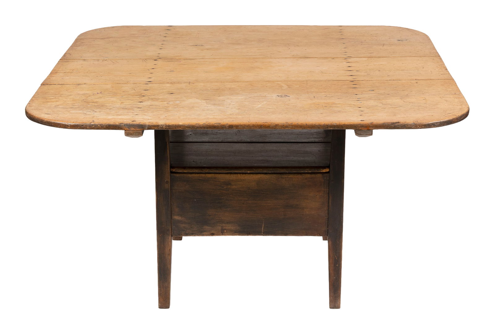 PINE HUTCH TABLE 19th Century Height 29". Width 47.5". Depth 48". (1 of 1)