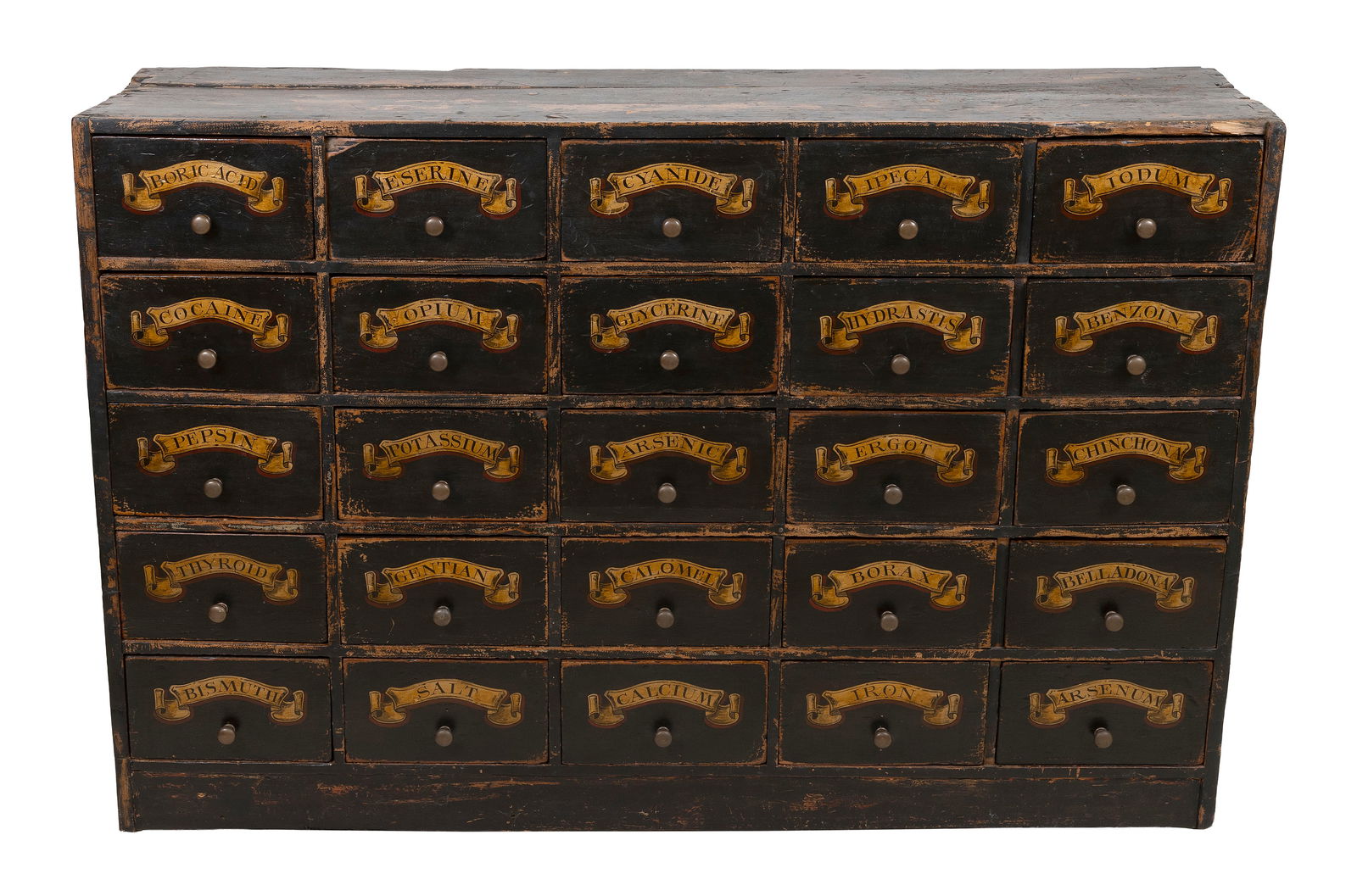 PAINT-DECORATED APOTHECARY CHEST 19th Century Height 37.5". Width 57". Depth 16". (1 of 1)