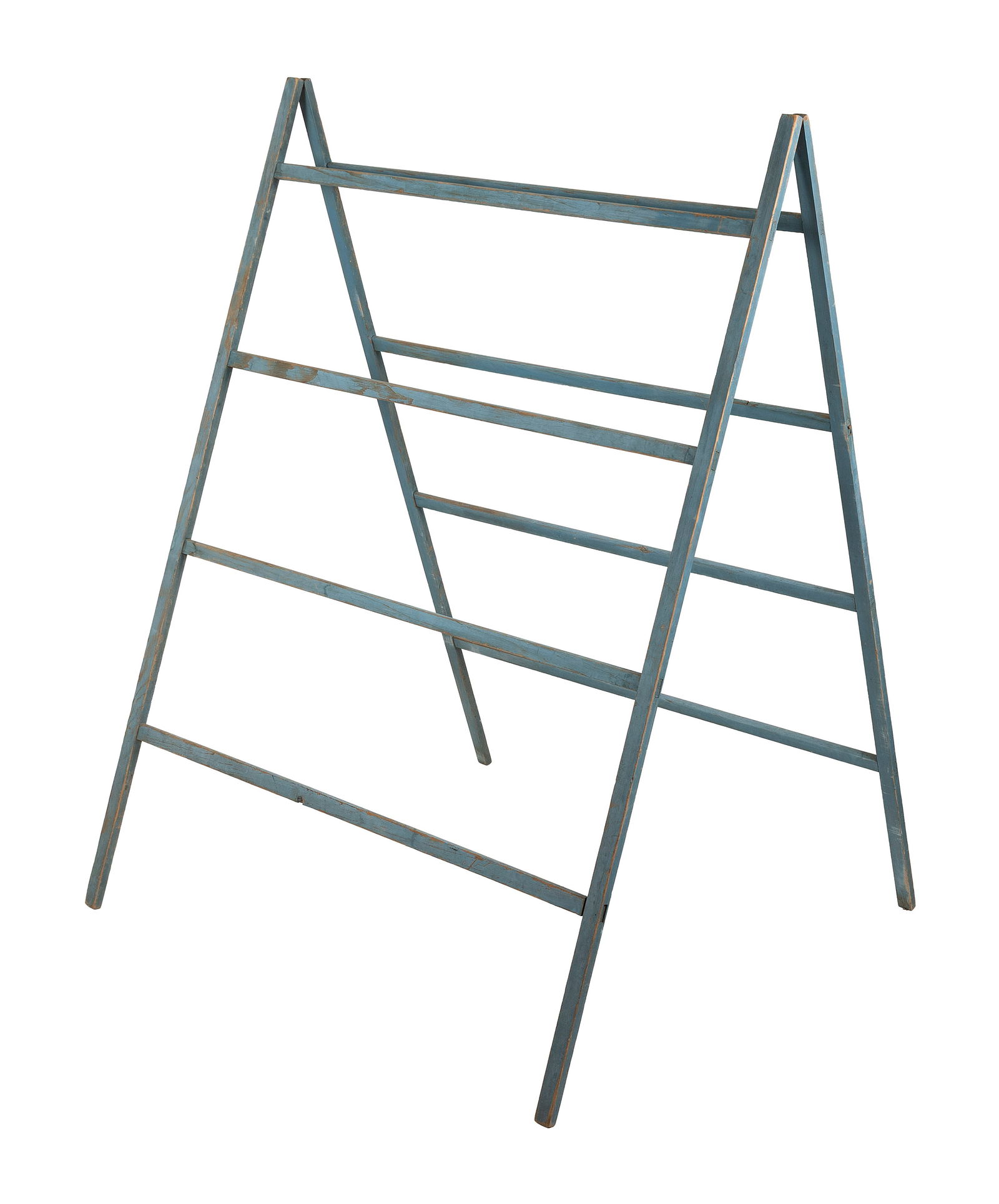 BLUE PAINTED PINE DRYING RACK 19th Century Height 68". Width 48". (1 of 1)
