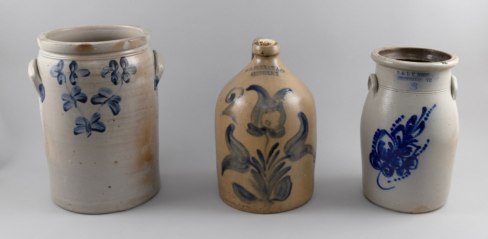 THREE PIECES OF STONEWARE 19th Century Heights from 13.5" to 15.5". (1 of 1)