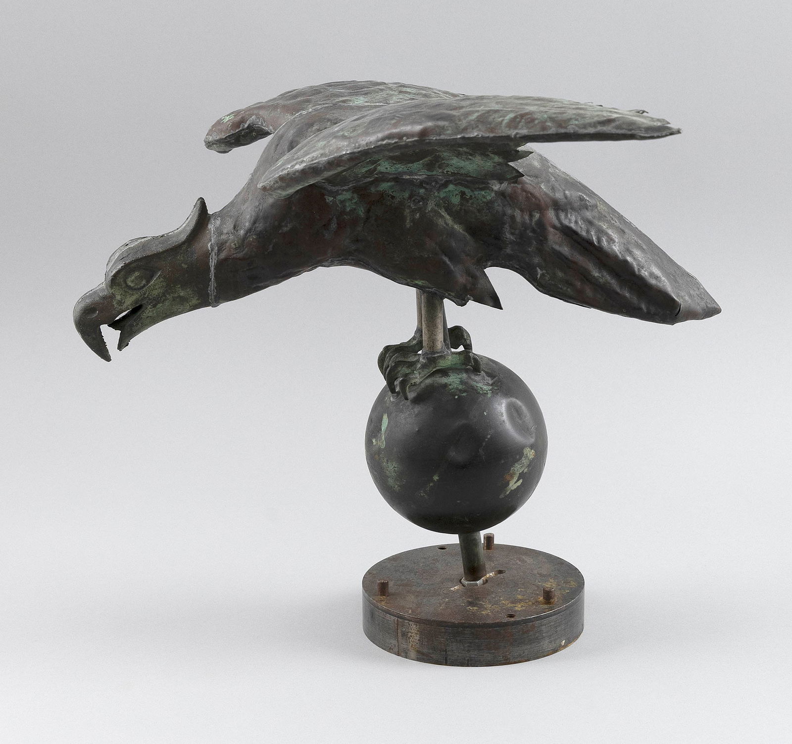 MOLDED COPPER EAGLE WEATHER VANE America, 19th Century Height 16". Length 19". (1 of 1)
